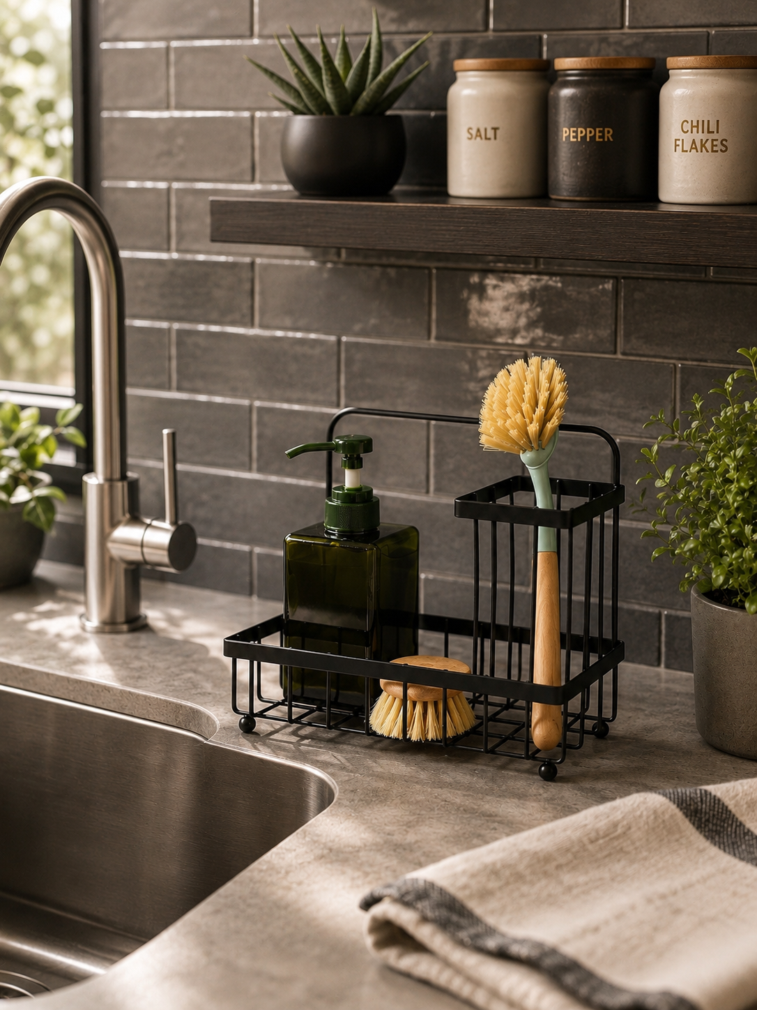Black Sinktop Organiser Caddy